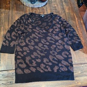 Forever 21 plus size leopard shimmer sweater 3x